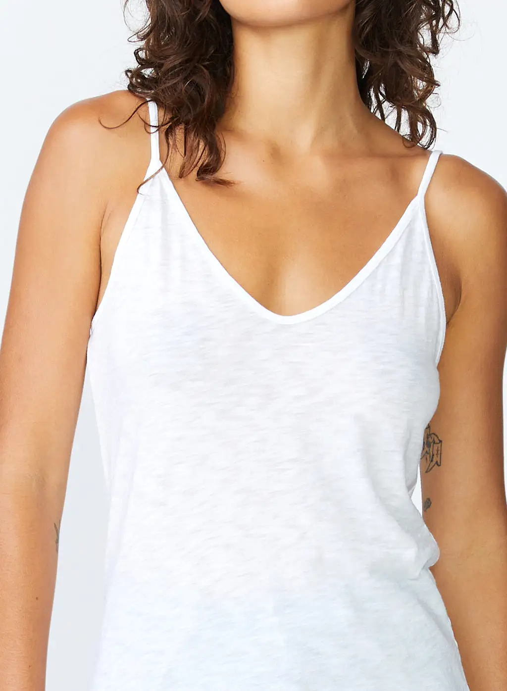 Supima Slub Jersey V-Neck Cami in White