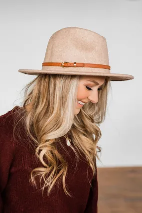 Sweetheart Smiles Felt Panama Hat- Beige