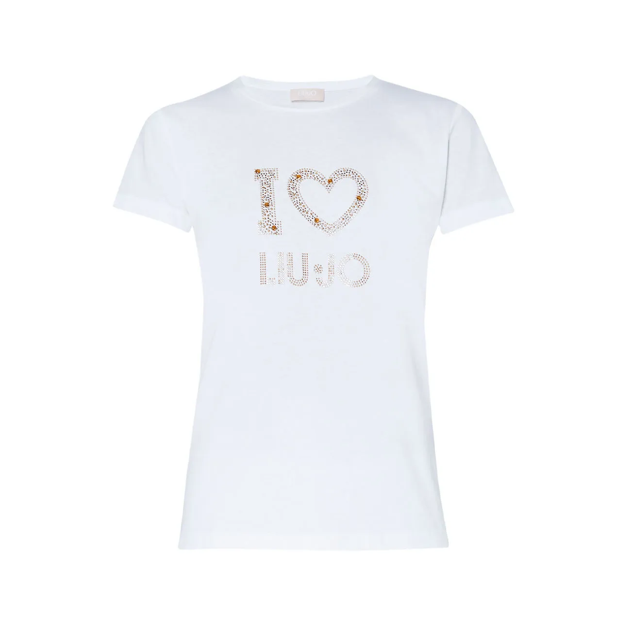 T-SHIRT CON STRASS Donna Bianco