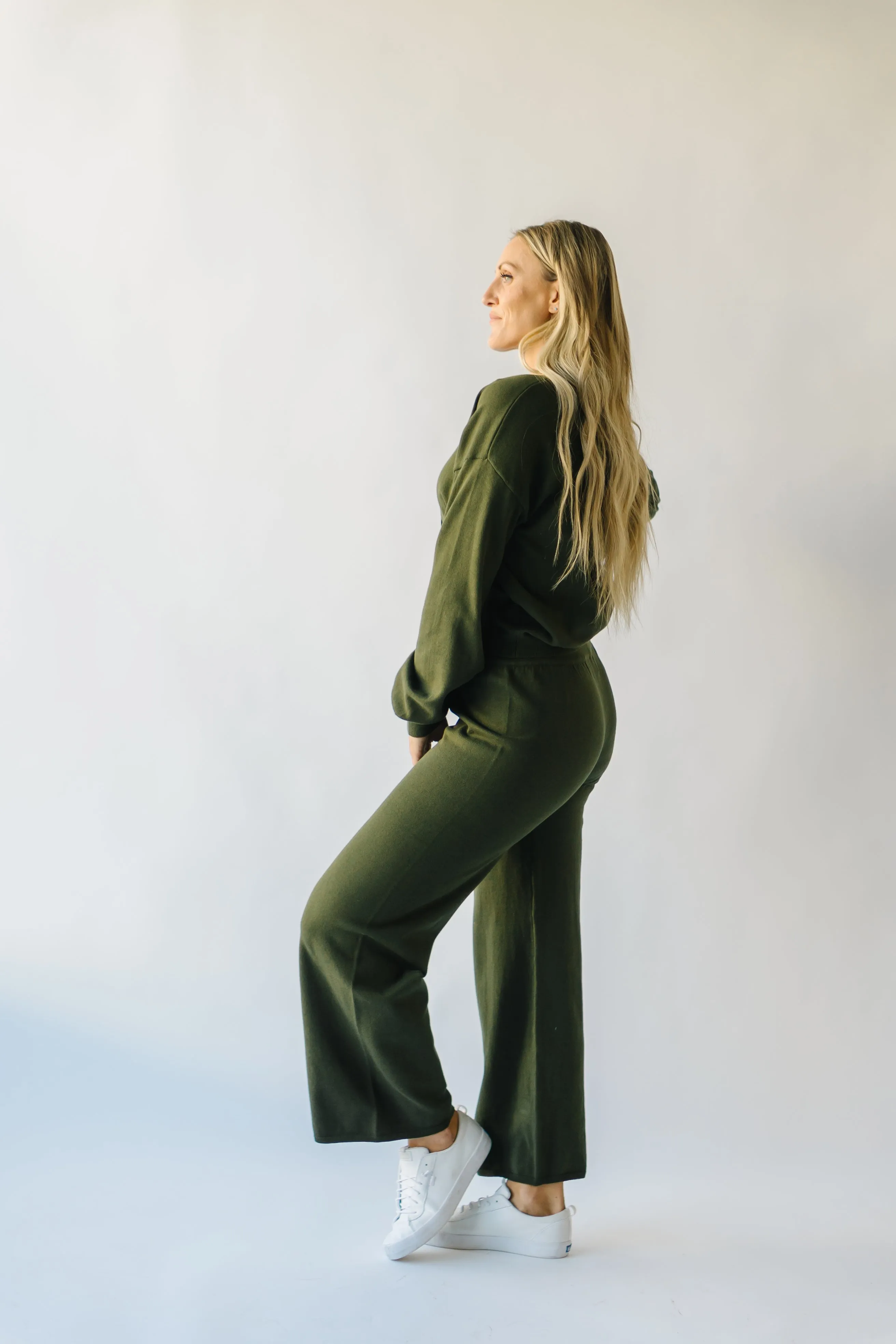 The Ryder Straight Leg Knit Pant in Olive