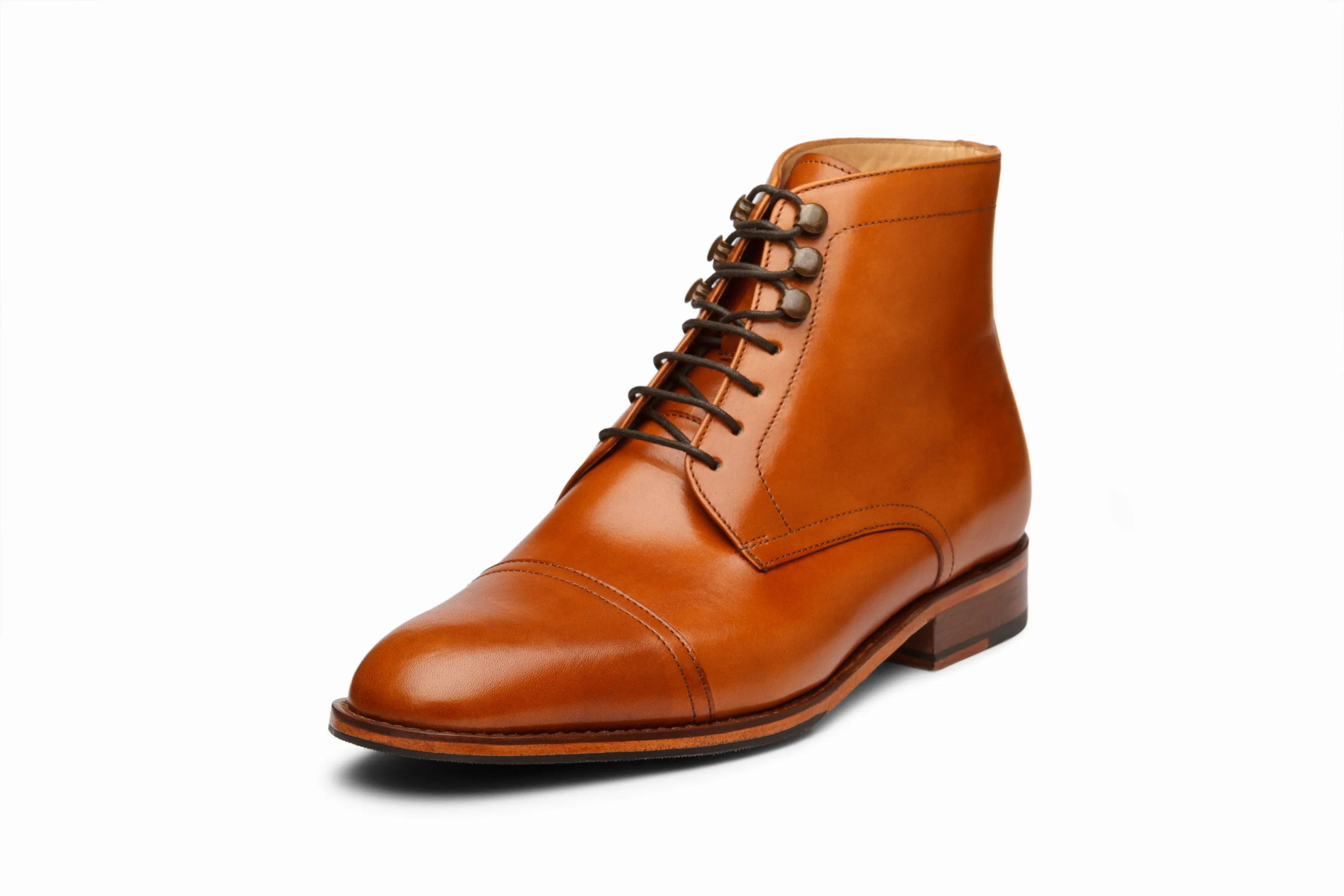 TOECAP DERBY BOOT - TAN