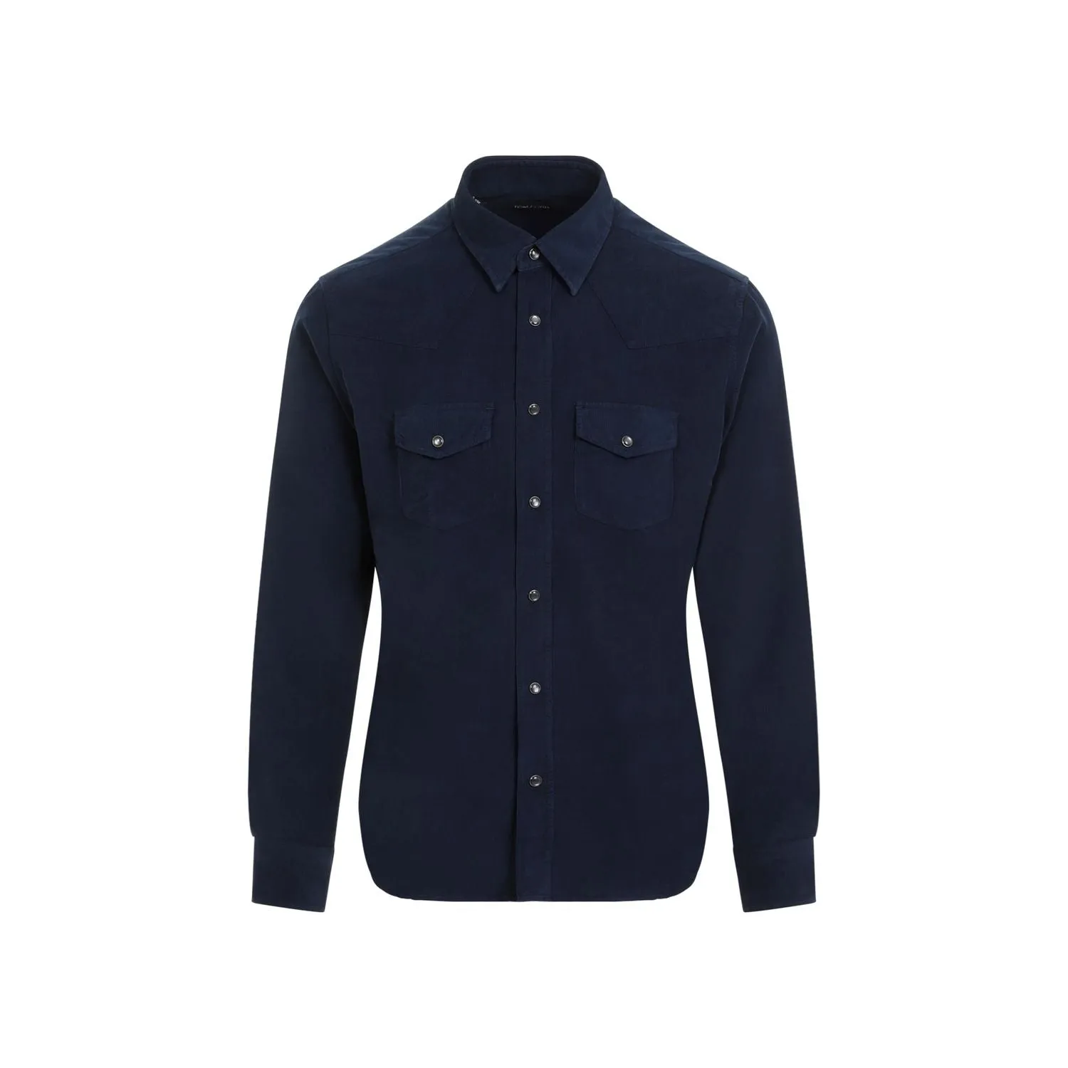 TOM FORD Luxury Corduroy Cotton Shirt - Deep Blue