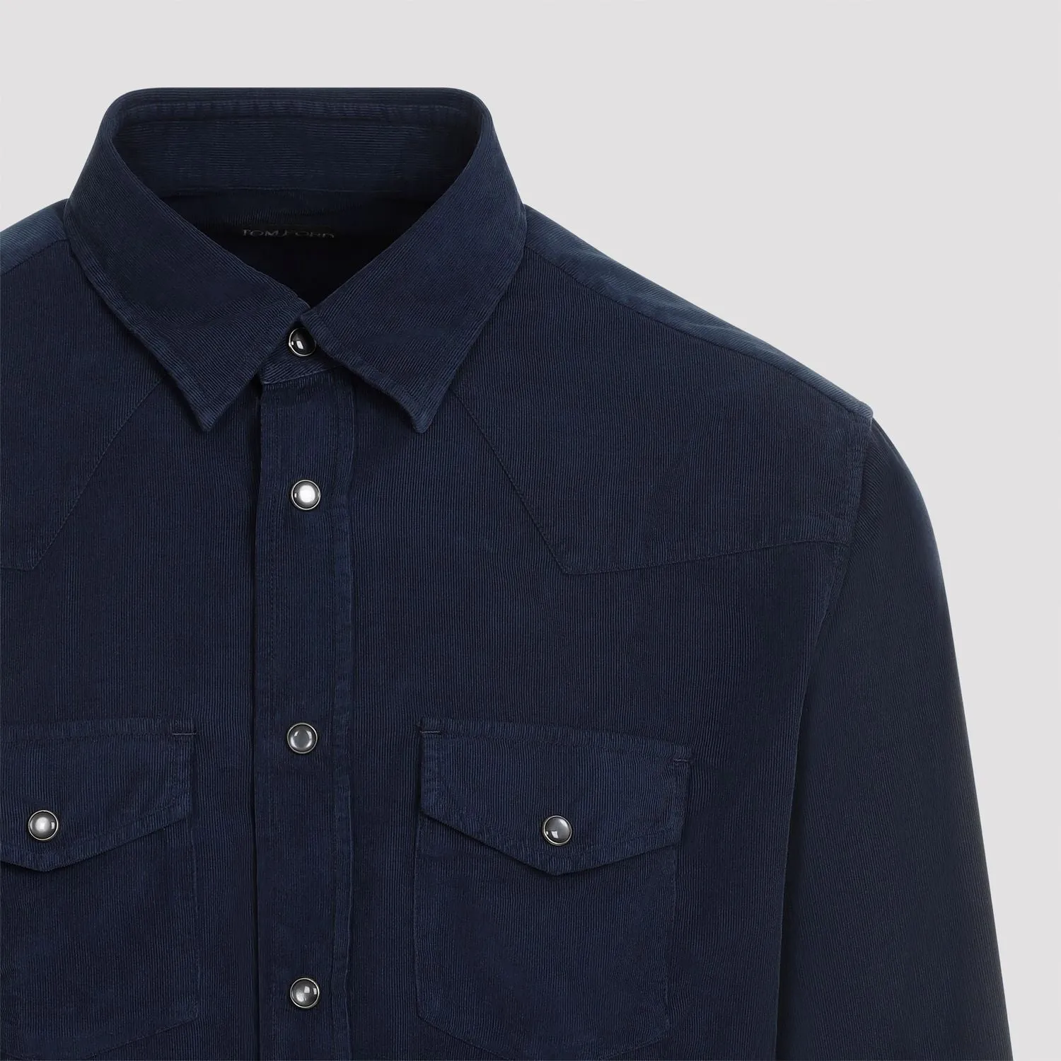 TOM FORD Luxury Corduroy Cotton Shirt - Deep Blue