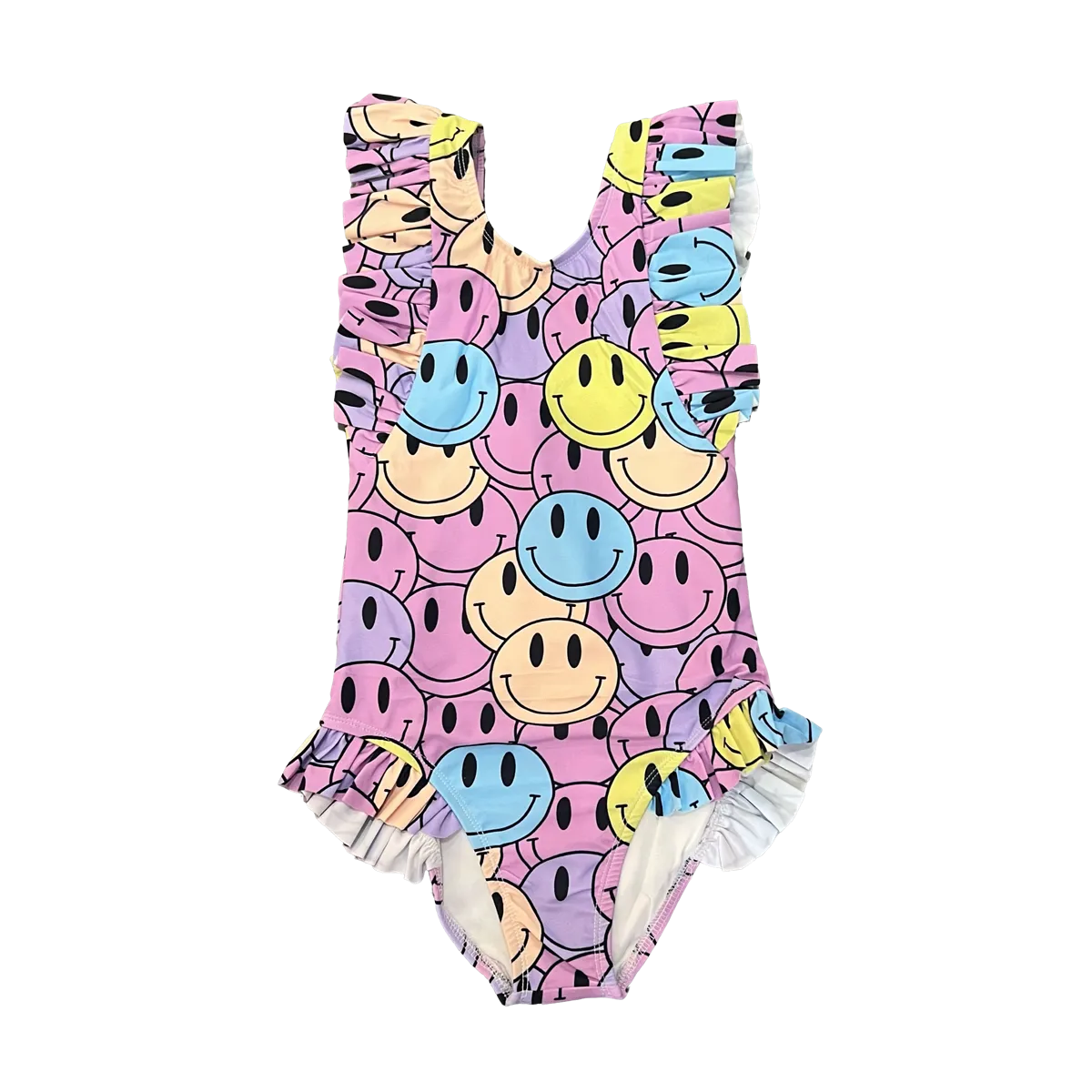 Tweenstyle by Stoopher Smiles Print Ruffle Swimsuit