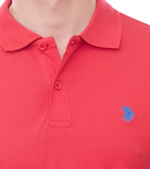 U.S. POLO ASSN. Men's polo shirt, basic shirt, cotton shirt, short-sleeved shirt, 197 61092 52520 155 red/blue