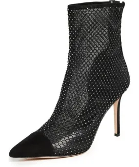 Veronica Beard Lisa Cap Toe Mesh Booties 95mm Black Diamond 6