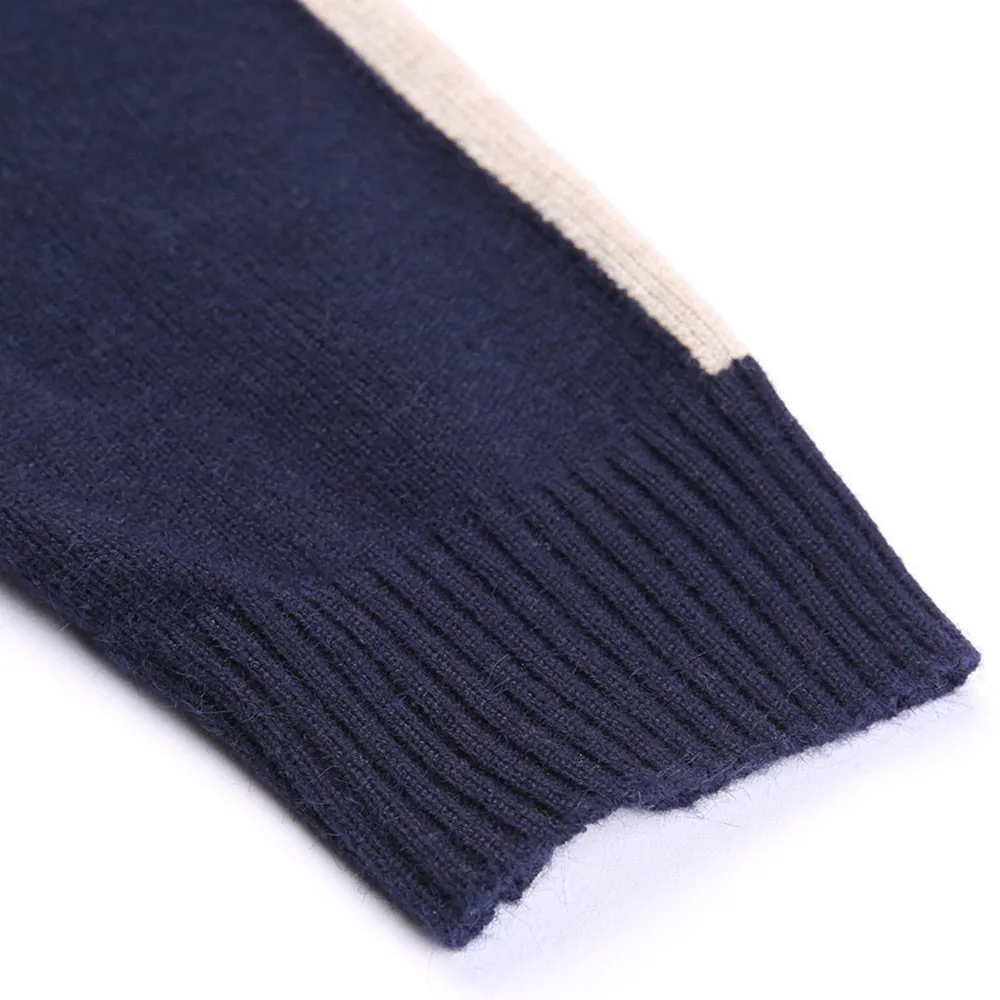 Winter Flat Knitted Standard Wool O-Neck Jersey Pullover for Men