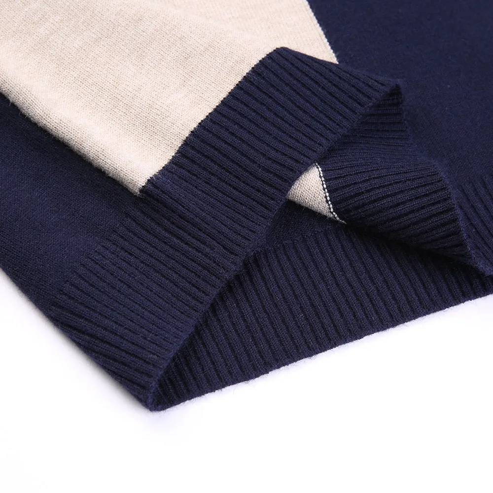 Winter Flat Knitted Standard Wool O-Neck Jersey Pullover for Men