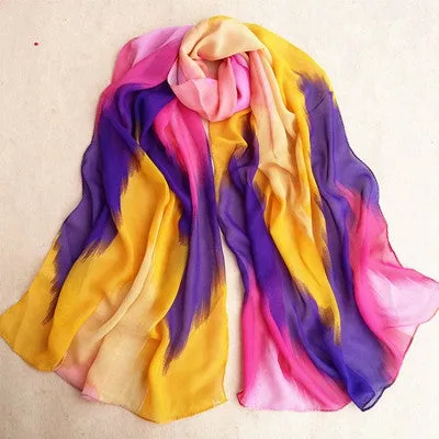 Women Ink Style Wrap Lady Shawl Chiffon Scarf Women Shawl Wrap Ladie Soft Scarves