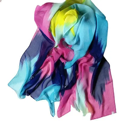 Women Ink Style Wrap Lady Shawl Chiffon Scarf Women Shawl Wrap Ladie Soft Scarves