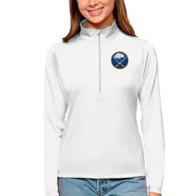 Women's Buffalo Sabres Antigua White Tribute Quarter-Zip Pullover Top