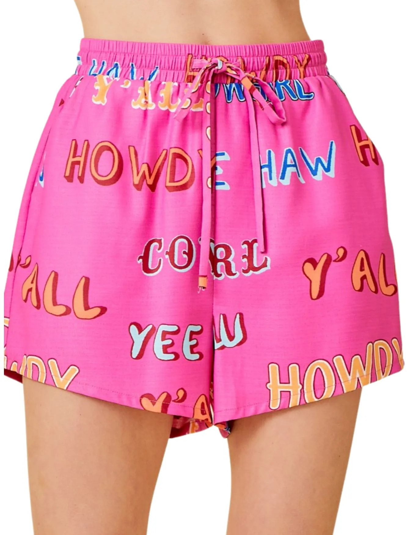 Womens Hot Pink Western Shorts