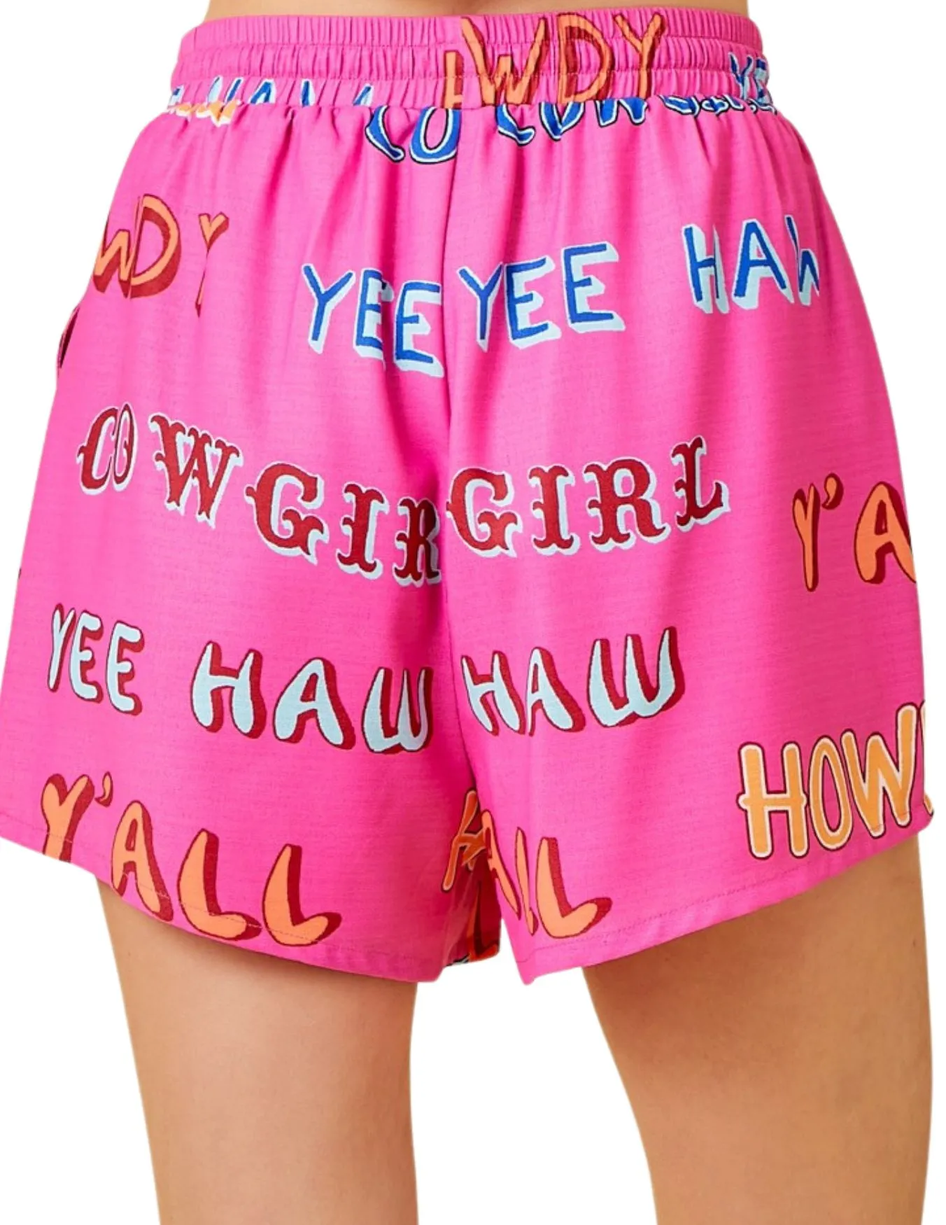 Womens Hot Pink Western Shorts