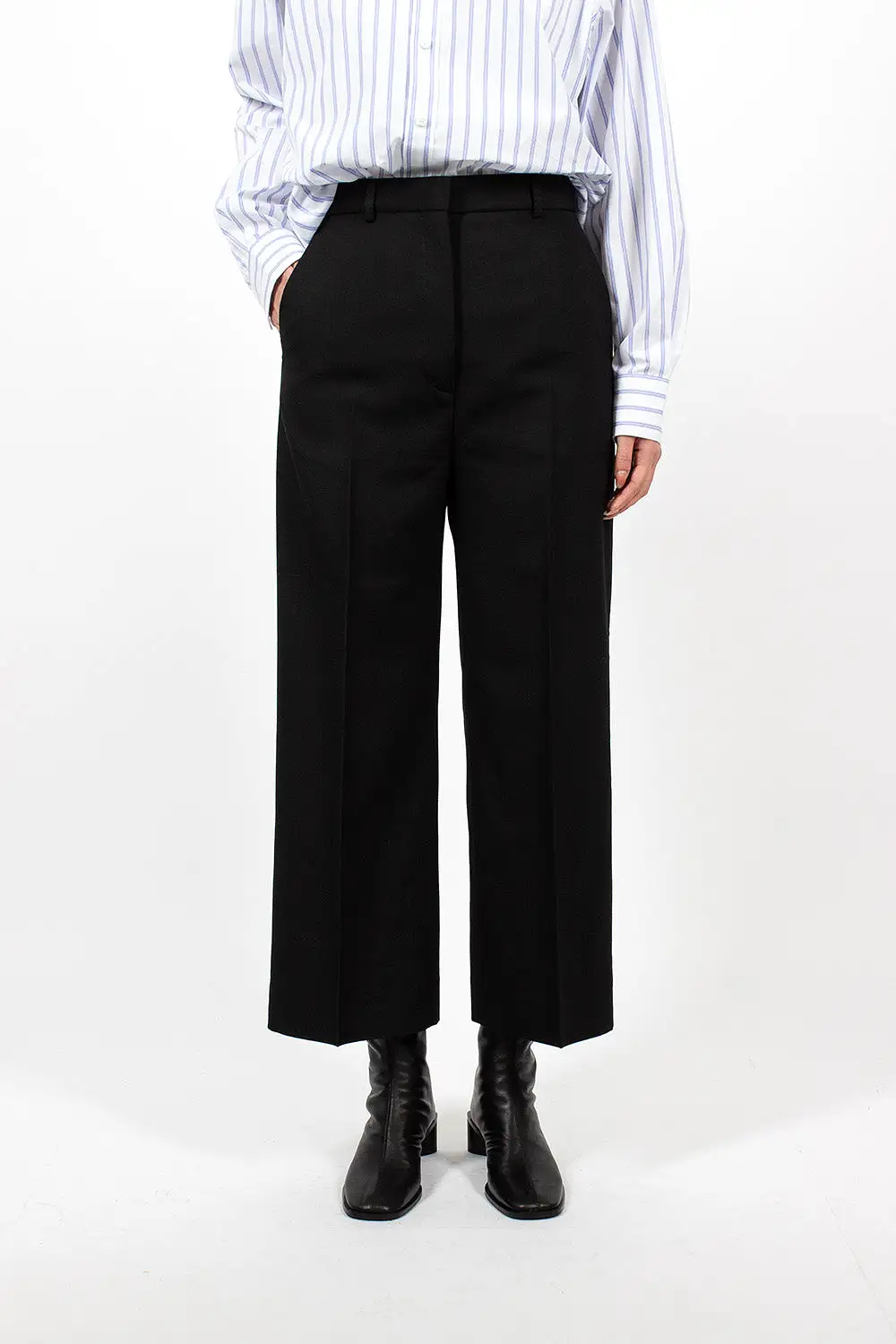 Wool Blend Trousers Black