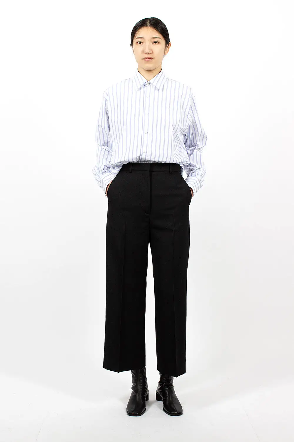 Wool Blend Trousers Black