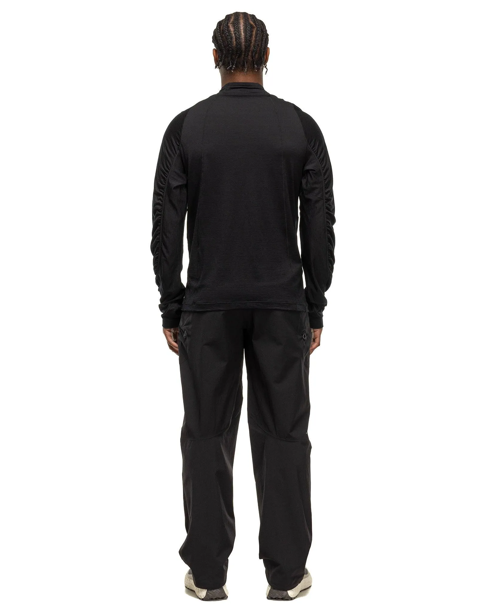 Wool Half Zip L/S T-Shirt Black