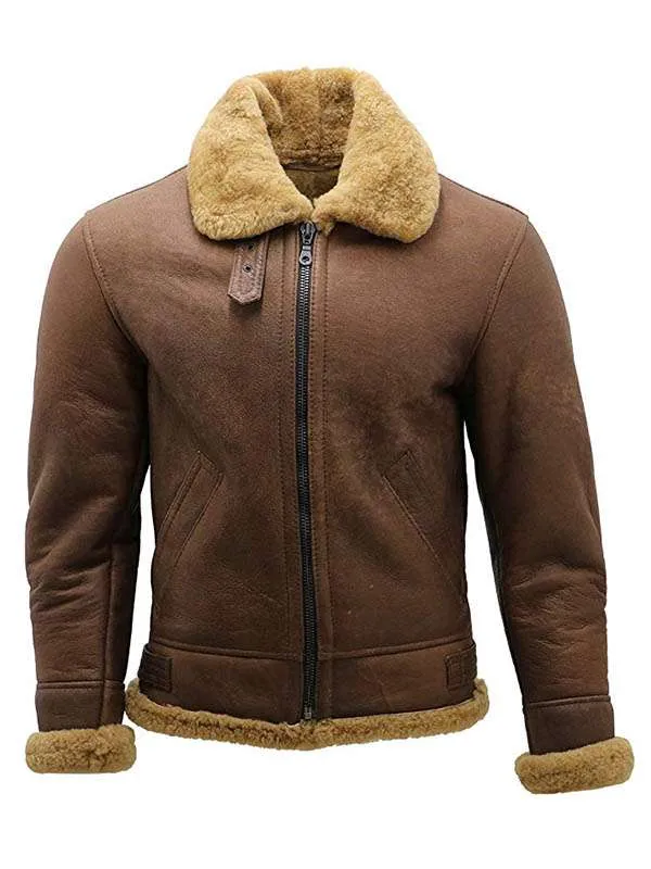 WWII Flight Aviator Bomber Shearling Jacket - New American Jackets