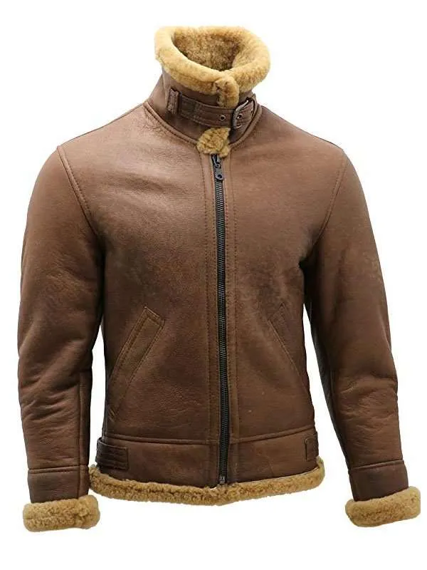 WWII Flight Aviator Bomber Shearling Jacket - New American Jackets