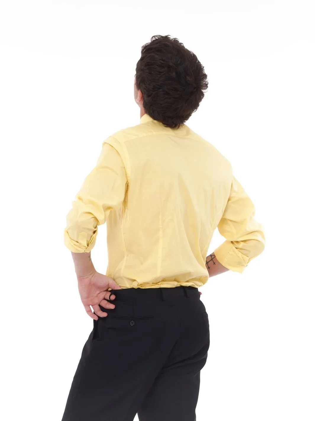 Y2K Basile long-sleeved yellow cotton shirt