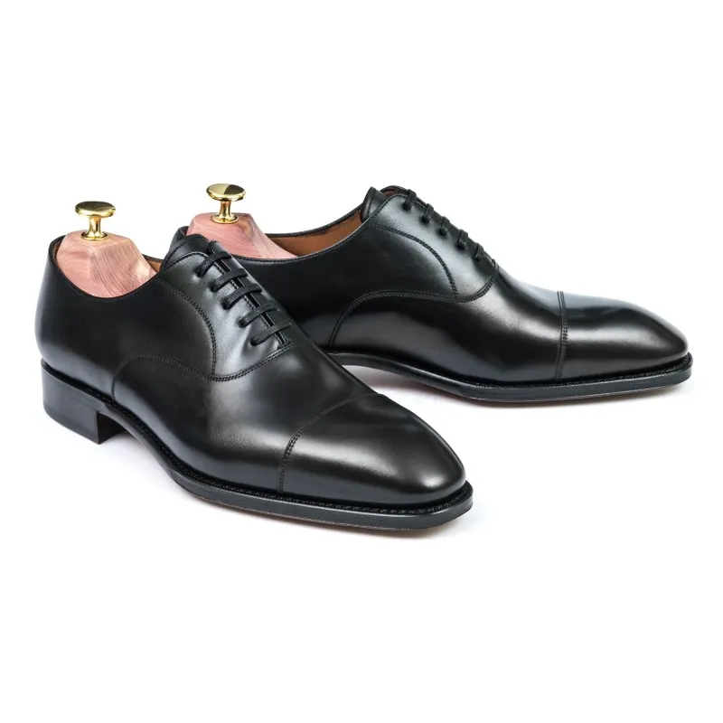 Yanko plain cap toe oxford black