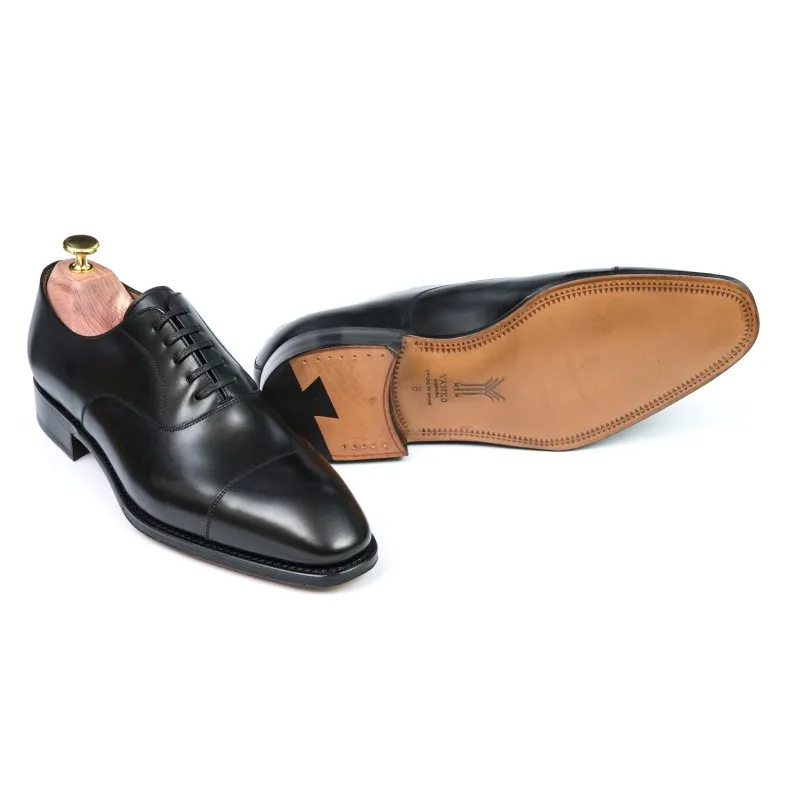 Yanko plain cap toe oxford black