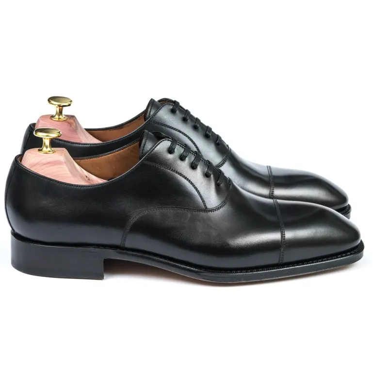 Yanko plain cap toe oxford black