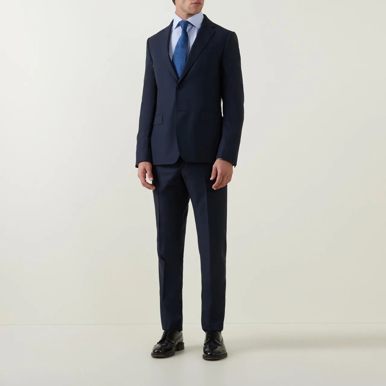 ZEGNA Two-Piece Textured Wool Suit - Dark Blue