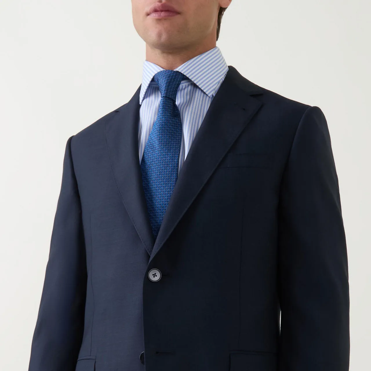 ZEGNA Two-Piece Textured Wool Suit - Dark Blue